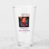 Verre Dirty 30 Anniversaire ajouter nom rose ajouter dat (Dos)
