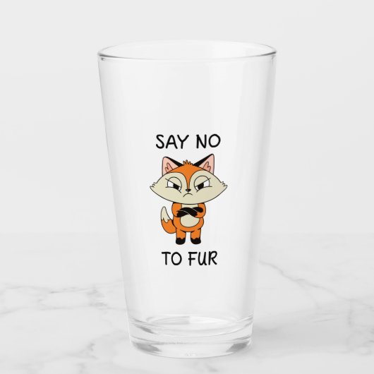 Verre Dites non à Fur - Triste Fox (Devant)