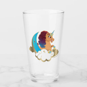 Verre Divine la licorne   Lune et nuages