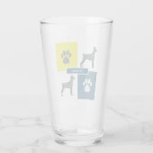 Verre Doberman Pinscher Chien Silhouette & Paw Grille Y& (Dos)