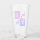 Verre Doberman Pinscher Silhouette Dog & Paw Rose (Dos)