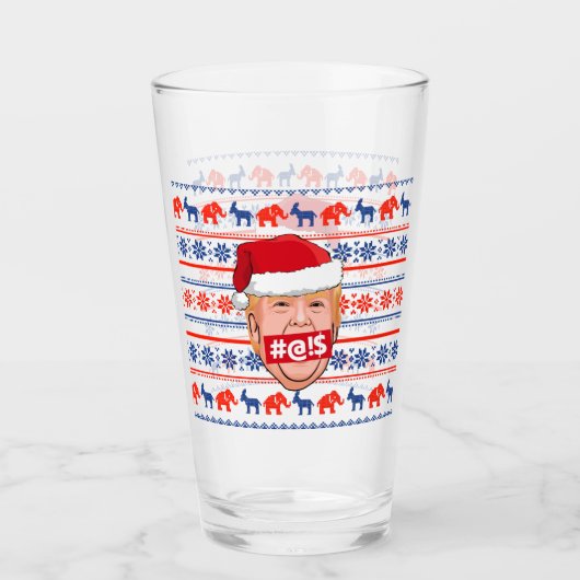 Verre DONALD TRUMP Noël en colère (Devant)