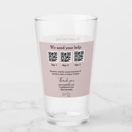 Verre Donation Collection conseil pot ajouter votre q r (Devant)