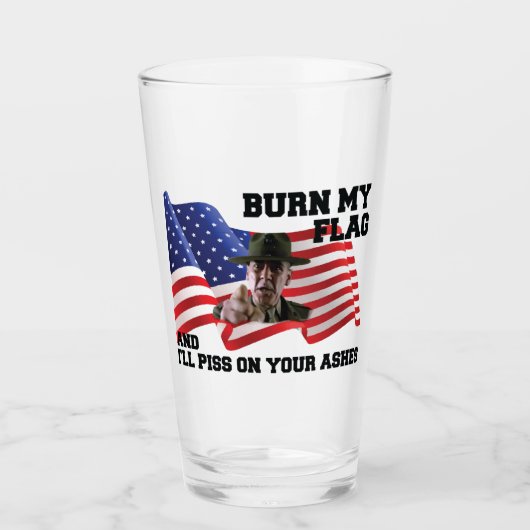 Verre Don't burn my flag (Devant)