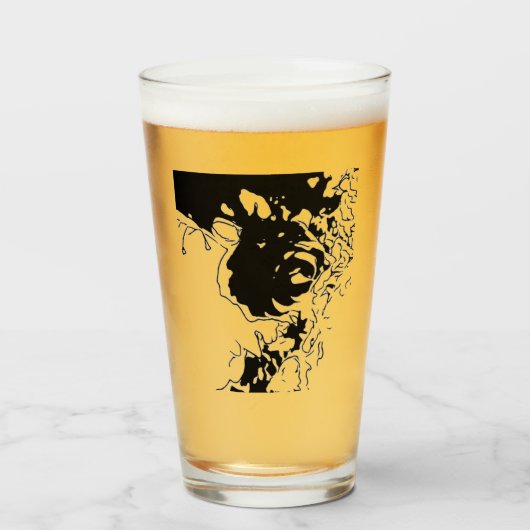 Verre Doodle de fleurs (Devant (rempli))