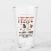 Verre Doodles de chats mignons pour Noël (Dos)