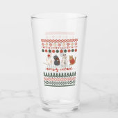 Verre Doodles de chats mignons pour Noël (Devant)