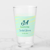 Verre Douce aquarelle bleu vert nom de douche de mariée (Dos)