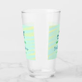 Verre Douce aquarelle bleu vert nom de douche de mariée (Gauche)