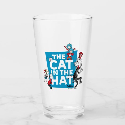 Verre Dr Seuss | Chat dans le logo du Casquette - Caract (Devant)
