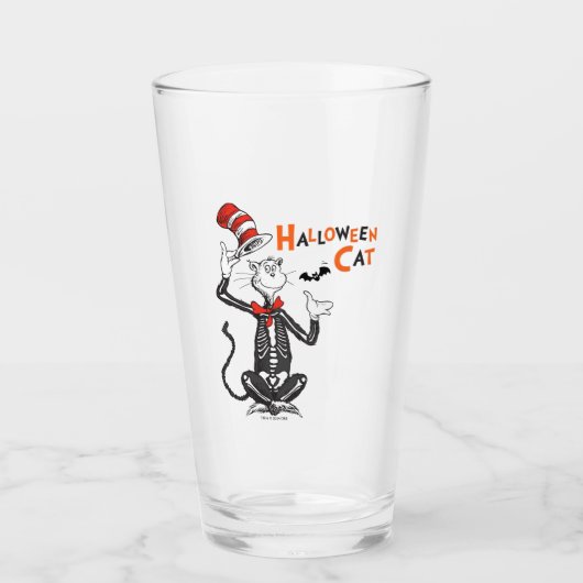 Verre Dr Seuss | Chat d'Halloween en Casquette (Devant)