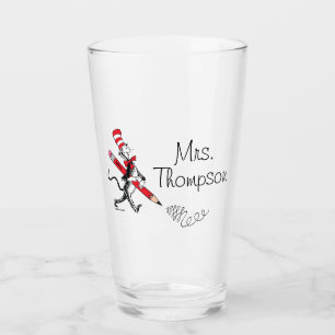 Verre Dr. Seuss Nom du Chat dans le Chapeau écrit