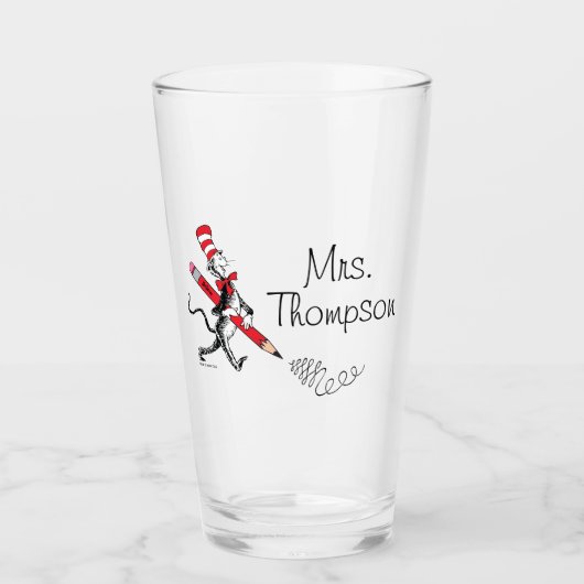 Verre Dr. Seuss | Nom du Chat dans le Chapeau écrit (Devant)