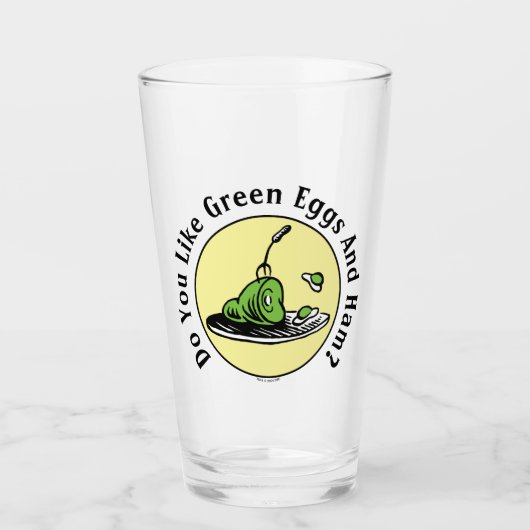 Verre Dr Seuss | Oeufs verts et icône de jambon (Devant)