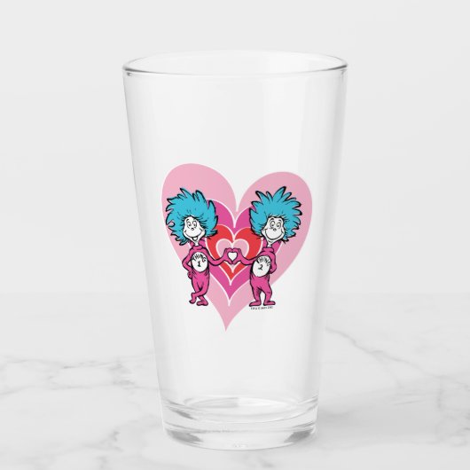 Verre Dr. Seuss Valentine | Chose une chose deux (Devant)