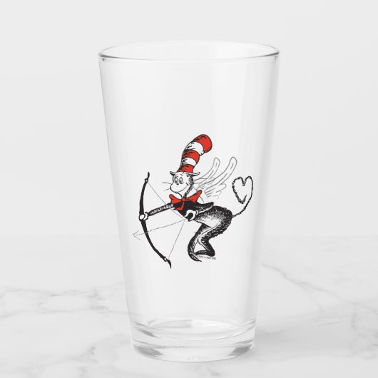 Verre Dr. Seuss Valentine | Le Chat dans le Cupid Casque (Devant)