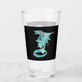 Verre Dragon Bleu Céleste Créature Fantastique Majestueu (Dos)