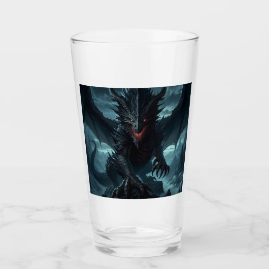 Verre Dragon sombre et médiéval (Devant)