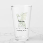 Verre Dragon vert : Le péridot de pierre d’âge d’août (Dos)