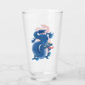 Verre Dragons orientaux rouges et bleus (Dos)