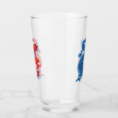 Verre Dragons orientaux rouges et bleus (Gauche)