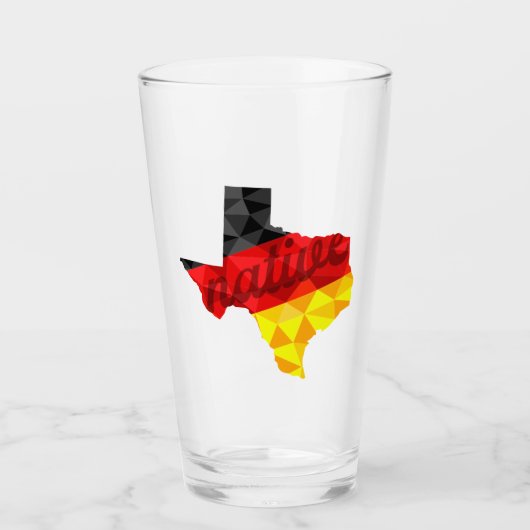 Verre Drapeau allemand de Polygon natif du Texas (Devant)
