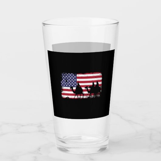 Verre drapeau américain (Devant)