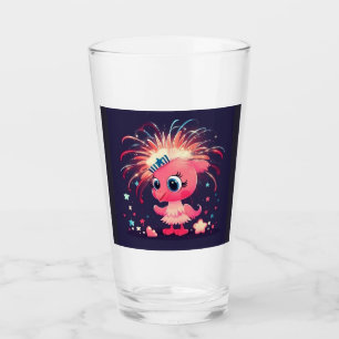 Verre Drapeau américain avec Flamant rose Cartoon-69218