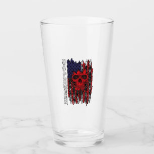 Verre Drapeau américain crâne rouge Halloween Toiles d'a