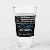 Verre Drapeau américain de la Ligne Bleue Mince (Dos)