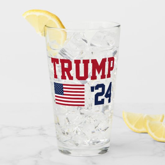 Verre Drapeau américain Donald Trump 2024 (Devant glace)