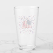 Verre Drapeau américain et feux d'artifice (Dos)