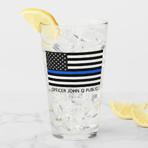 Verre Drapeau américain mince fait sur commande de Blue