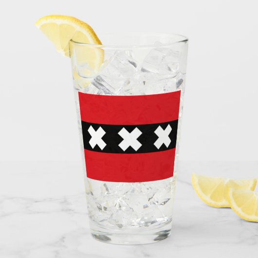 Verre Drapeau Amsterdam (Devant glace)