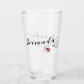 Verre Drapeau Bermudes En Coeur (Devant)