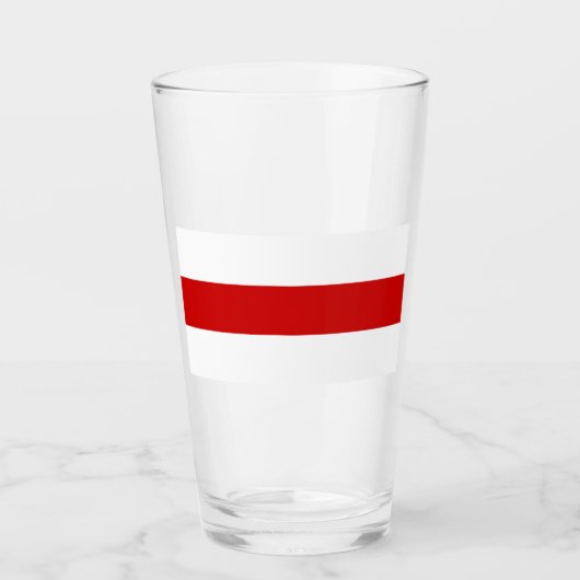 Verre Drapeau biélorusse (rouge et blanc) (Devant)