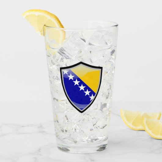 Verre Drapeau bosnien (Devant glace)