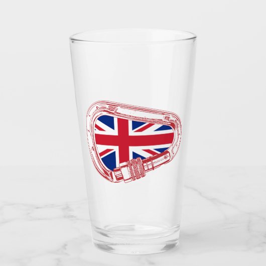 Verre Drapeau britannique Escalade carabiner (Devant)
