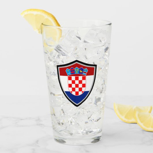Verre Drapeau croate (Devant glace)