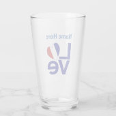 Verre Drapeau de coeur Bleu AMOUR Personnalisé (Dos)