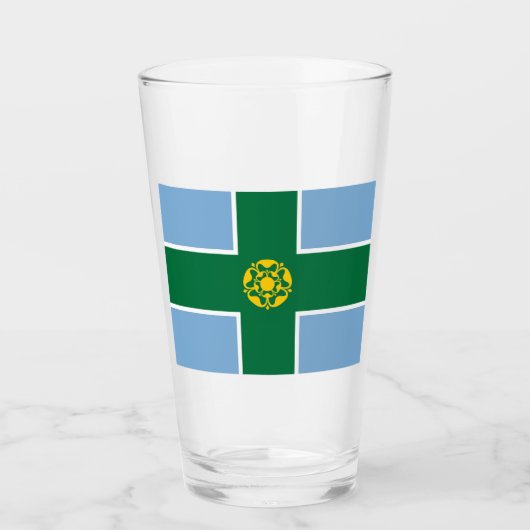 Verre Drapeau de Derbyshire (Comté d'Angleterre, Royaume (Devant)