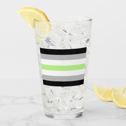 Verre Drapeau de fierté agender (Devant glace)