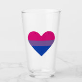 Verre Drapeau de fierté bisexuel Cœur (Devant)