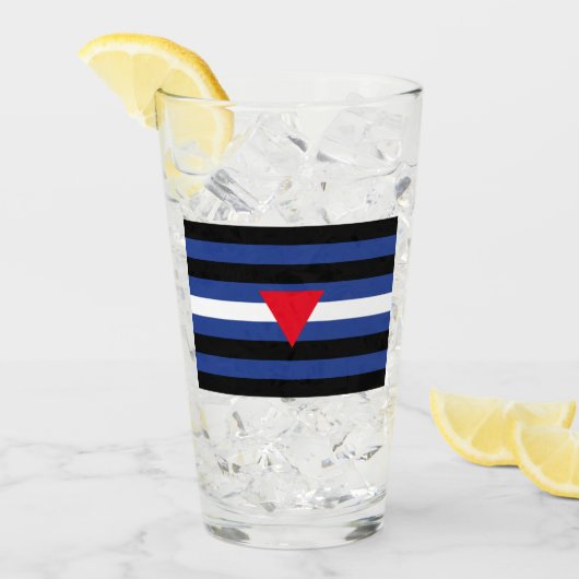 Verre Drapeau de fierté cuir queer (Devant glace)