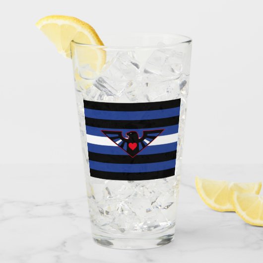 Verre Drapeau de fierté d'aigle en cuir (Devant glace)