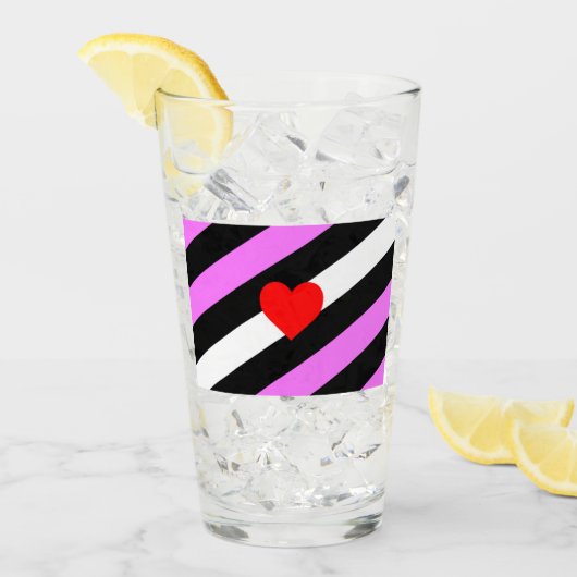 Verre Drapeau de fierté de fille de cuir (Devant glace)