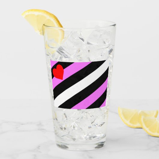 Verre Drapeau de fierté de fille de cuir (Devant glace)