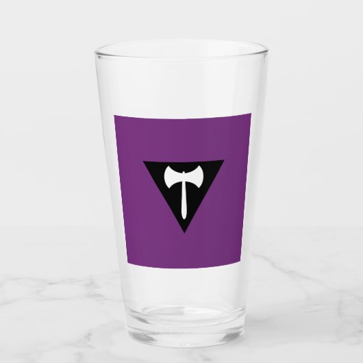 Verre Drapeau de fierté du Labrys lesbien (Devant)