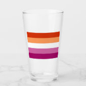 Verre Drapeau de fierté lesbienne (5 bandes) (Devant)
