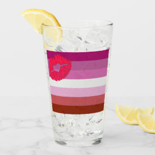 Verre Drapeau de fierté lesbienne au rouge à lèvres Slip